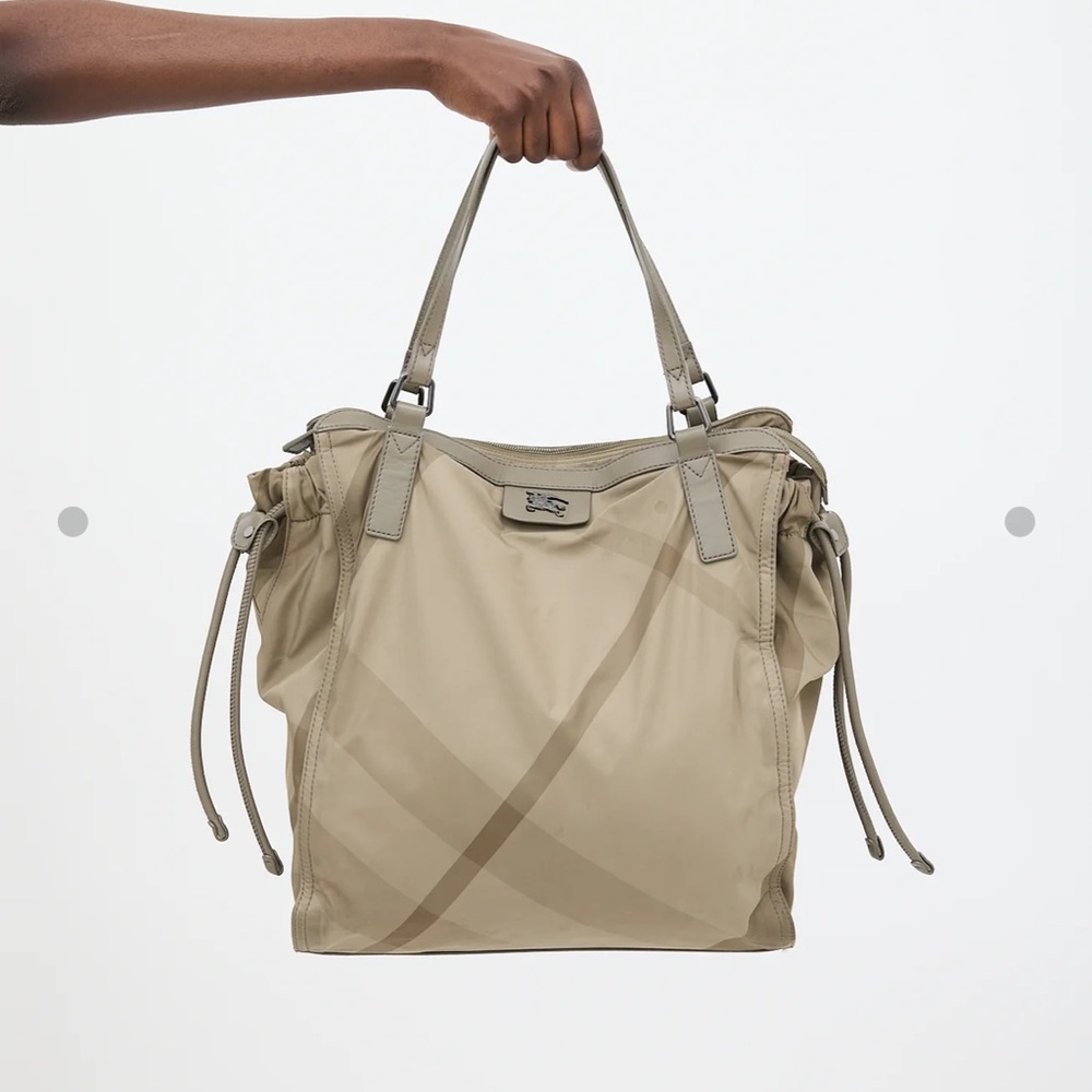 Rare Vintage Burberry Green Nylon Tote